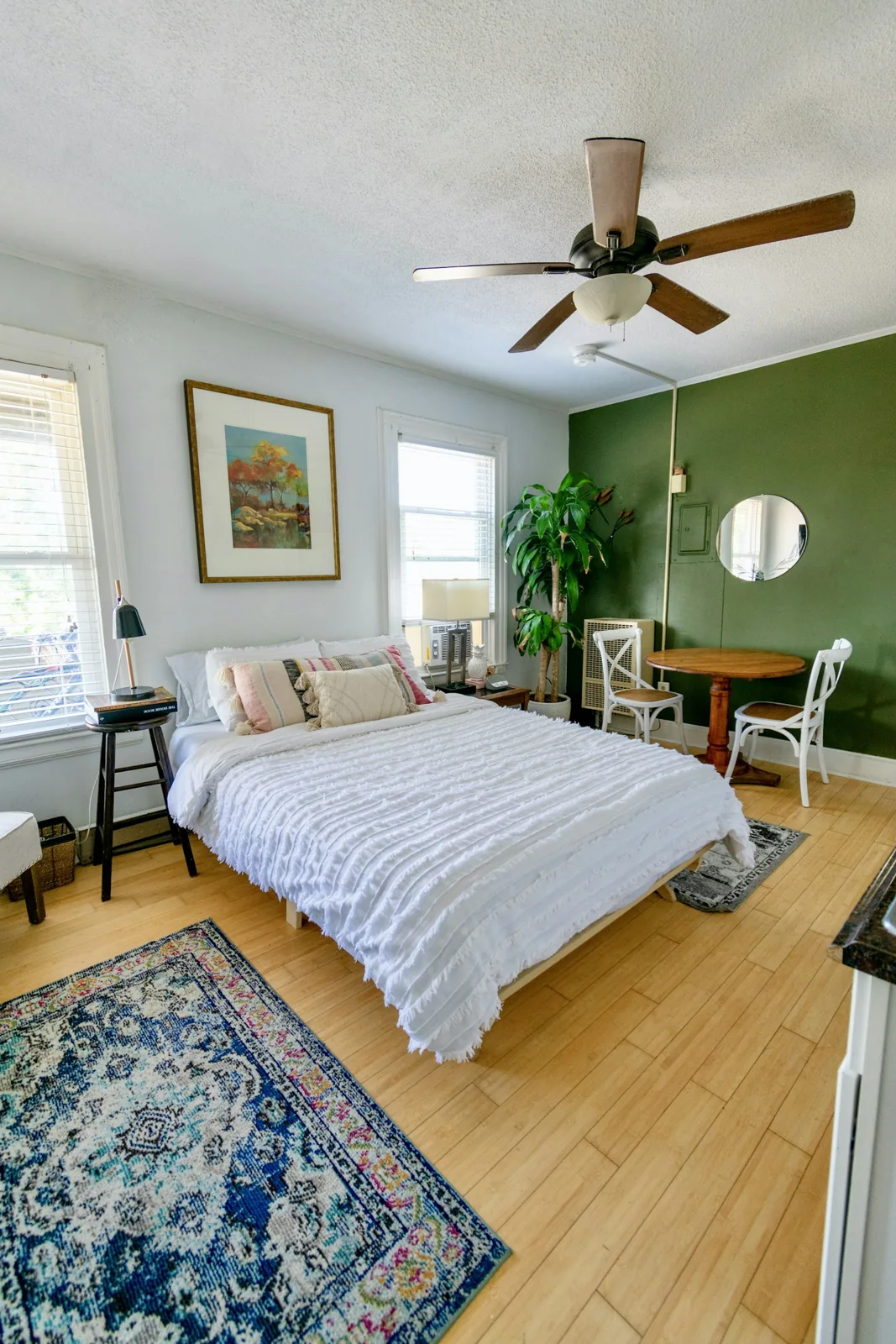 Bedroom with white bed linen